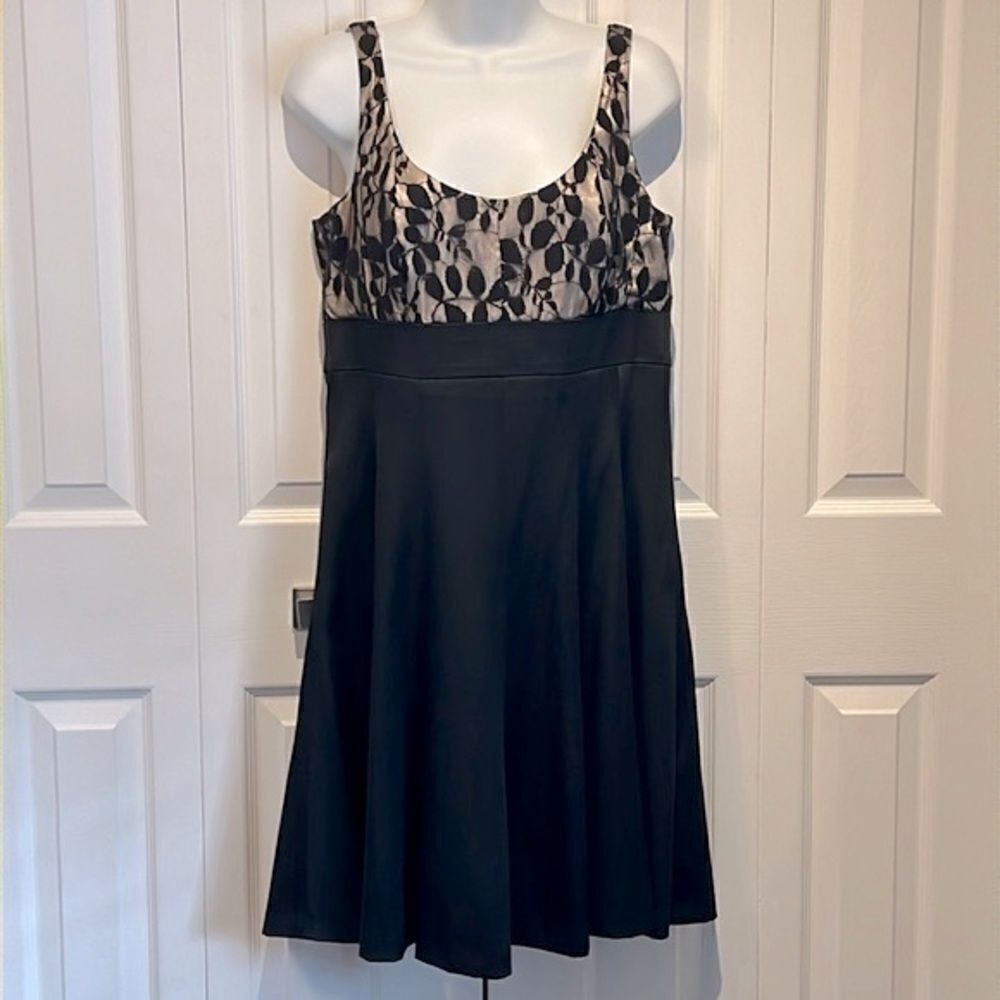 Jones New York‎ Black/ Nude Lace Sleeveless Empire Waist  Dress Sz 12 Nwt